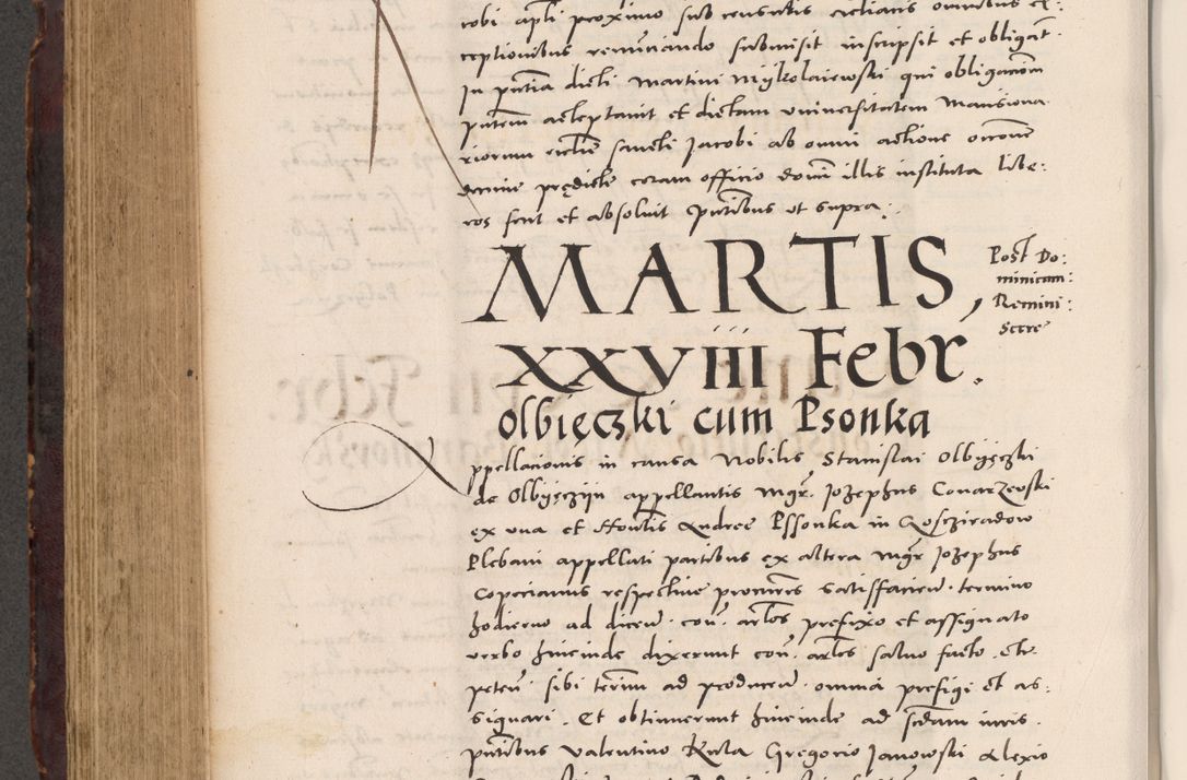Zdjęcie nr 608 dla obiektu archiwalnego: Acta actorum causarum, sentenciarum tam diffinitivarum quam interloquutoriarum, decretorum, obligationum, quietationum et constitucionum procuratorum coram reverendo domino Bartholomeo Ganthkowski cancellario Gnesnensi, archidiacono et reverendissimi in Christo patris domini Andree Dei gratia episcopi Cracoviensis vicario in spiritualibus generali Cracoviensi ad annum Domini millesimum quingentesimum quingentesimum secundum, cuius indictio decima, pontificatus Julii pape tercii, annus tercius, foeliciter continuantur.