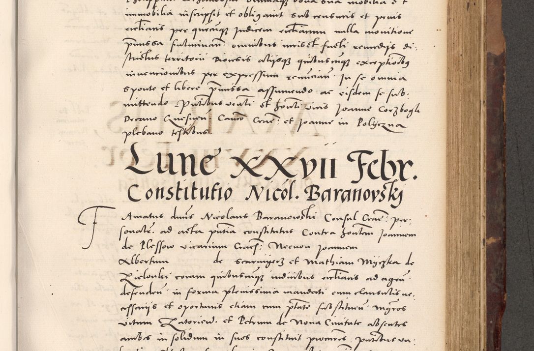 Zdjęcie nr 607 dla obiektu archiwalnego: Acta actorum causarum, sentenciarum tam diffinitivarum quam interloquutoriarum, decretorum, obligationum, quietationum et constitucionum procuratorum coram reverendo domino Bartholomeo Ganthkowski cancellario Gnesnensi, archidiacono et reverendissimi in Christo patris domini Andree Dei gratia episcopi Cracoviensis vicario in spiritualibus generali Cracoviensi ad annum Domini millesimum quingentesimum quingentesimum secundum, cuius indictio decima, pontificatus Julii pape tercii, annus tercius, foeliciter continuantur.