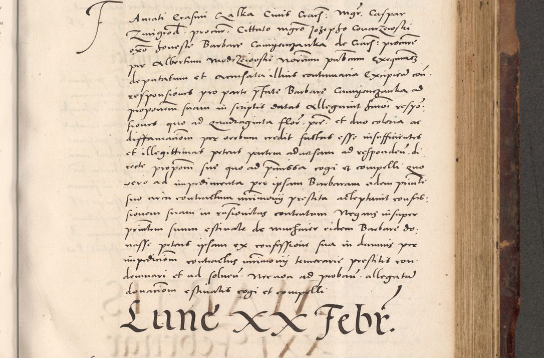 Zdjęcie nr 581 dla obiektu archiwalnego: Acta actorum causarum, sentenciarum tam diffinitivarum quam interloquutoriarum, decretorum, obligationum, quietationum et constitucionum procuratorum coram reverendo domino Bartholomeo Ganthkowski cancellario Gnesnensi, archidiacono et reverendissimi in Christo patris domini Andree Dei gratia episcopi Cracoviensis vicario in spiritualibus generali Cracoviensi ad annum Domini millesimum quingentesimum quingentesimum secundum, cuius indictio decima, pontificatus Julii pape tercii, annus tercius, foeliciter continuantur.