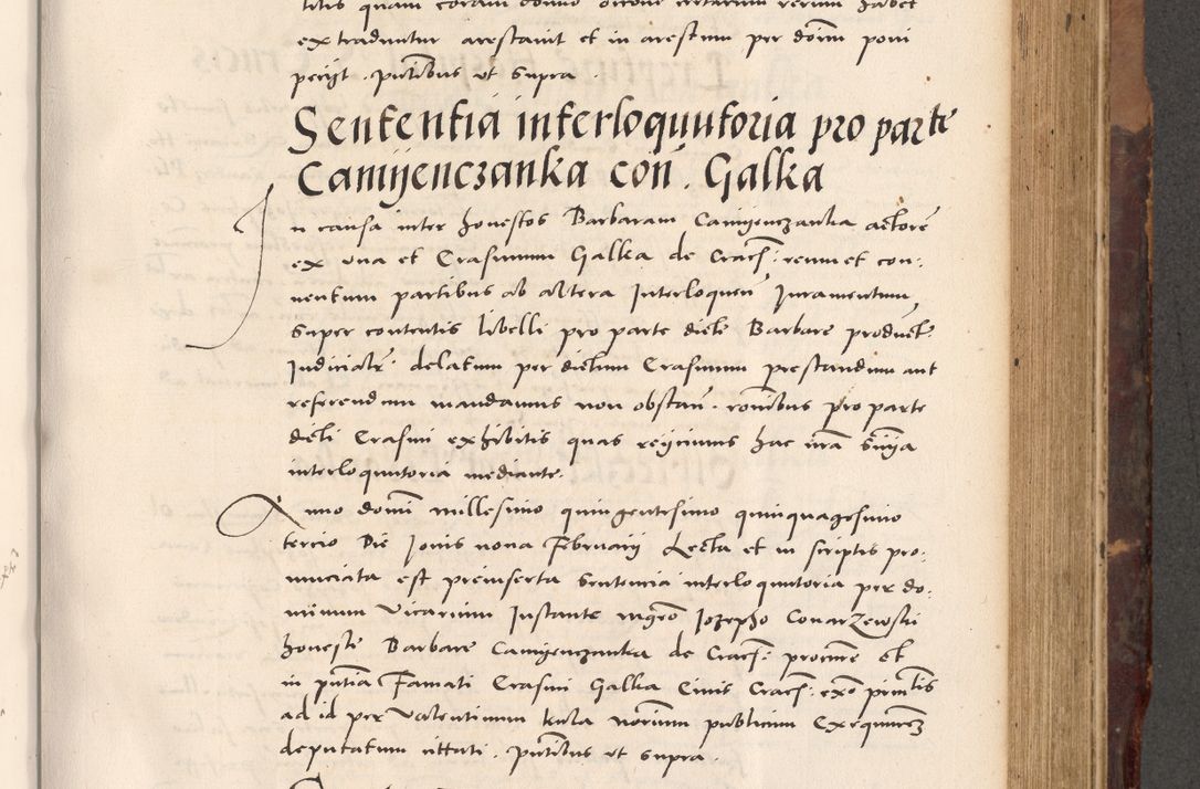 Zdjęcie nr 563 dla obiektu archiwalnego: Acta actorum causarum, sentenciarum tam diffinitivarum quam interloquutoriarum, decretorum, obligationum, quietationum et constitucionum procuratorum coram reverendo domino Bartholomeo Ganthkowski cancellario Gnesnensi, archidiacono et reverendissimi in Christo patris domini Andree Dei gratia episcopi Cracoviensis vicario in spiritualibus generali Cracoviensi ad annum Domini millesimum quingentesimum quingentesimum secundum, cuius indictio decima, pontificatus Julii pape tercii, annus tercius, foeliciter continuantur.