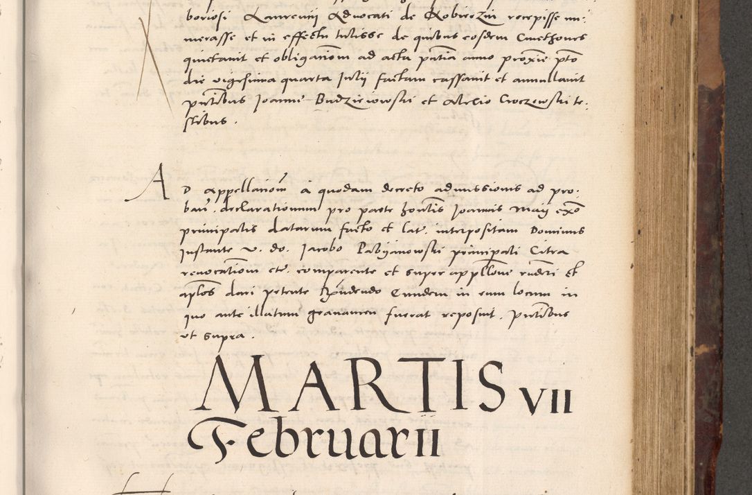 Zdjęcie nr 555 dla obiektu archiwalnego: Acta actorum causarum, sentenciarum tam diffinitivarum quam interloquutoriarum, decretorum, obligationum, quietationum et constitucionum procuratorum coram reverendo domino Bartholomeo Ganthkowski cancellario Gnesnensi, archidiacono et reverendissimi in Christo patris domini Andree Dei gratia episcopi Cracoviensis vicario in spiritualibus generali Cracoviensi ad annum Domini millesimum quingentesimum quingentesimum secundum, cuius indictio decima, pontificatus Julii pape tercii, annus tercius, foeliciter continuantur.