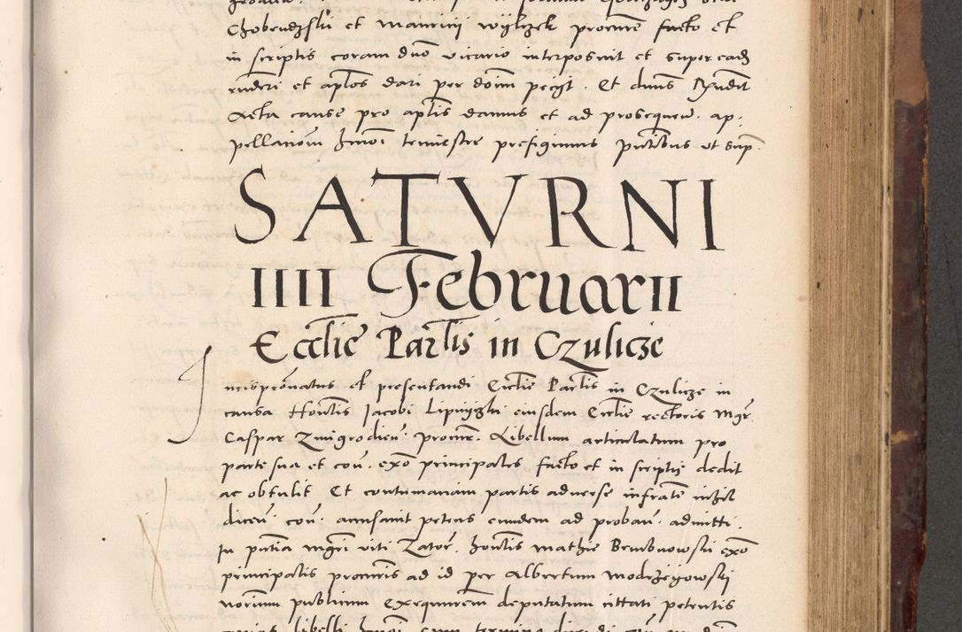 Zdjęcie nr 547 dla obiektu archiwalnego: Acta actorum causarum, sentenciarum tam diffinitivarum quam interloquutoriarum, decretorum, obligationum, quietationum et constitucionum procuratorum coram reverendo domino Bartholomeo Ganthkowski cancellario Gnesnensi, archidiacono et reverendissimi in Christo patris domini Andree Dei gratia episcopi Cracoviensis vicario in spiritualibus generali Cracoviensi ad annum Domini millesimum quingentesimum quingentesimum secundum, cuius indictio decima, pontificatus Julii pape tercii, annus tercius, foeliciter continuantur.