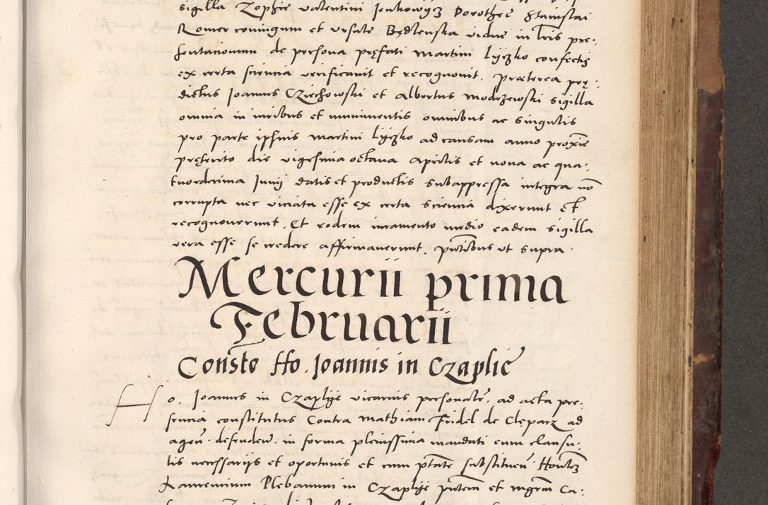 Zdjęcie nr 543 dla obiektu archiwalnego: Acta actorum causarum, sentenciarum tam diffinitivarum quam interloquutoriarum, decretorum, obligationum, quietationum et constitucionum procuratorum coram reverendo domino Bartholomeo Ganthkowski cancellario Gnesnensi, archidiacono et reverendissimi in Christo patris domini Andree Dei gratia episcopi Cracoviensis vicario in spiritualibus generali Cracoviensi ad annum Domini millesimum quingentesimum quingentesimum secundum, cuius indictio decima, pontificatus Julii pape tercii, annus tercius, foeliciter continuantur.