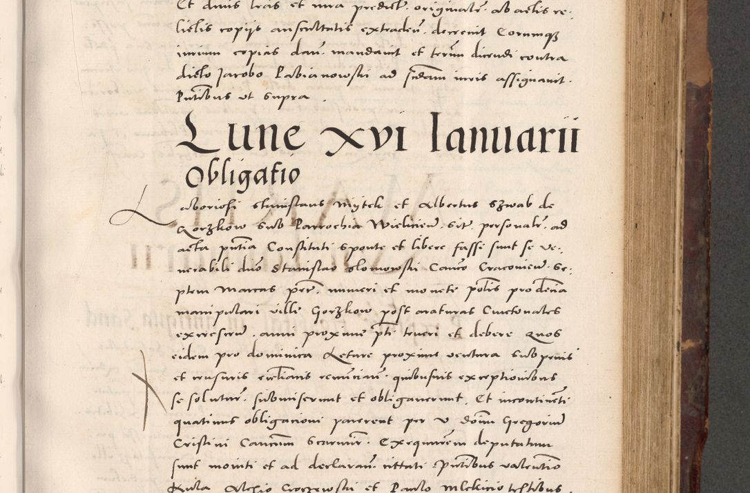 Zdjęcie nr 497 dla obiektu archiwalnego: Acta actorum causarum, sentenciarum tam diffinitivarum quam interloquutoriarum, decretorum, obligationum, quietationum et constitucionum procuratorum coram reverendo domino Bartholomeo Ganthkowski cancellario Gnesnensi, archidiacono et reverendissimi in Christo patris domini Andree Dei gratia episcopi Cracoviensis vicario in spiritualibus generali Cracoviensi ad annum Domini millesimum quingentesimum quingentesimum secundum, cuius indictio decima, pontificatus Julii pape tercii, annus tercius, foeliciter continuantur.