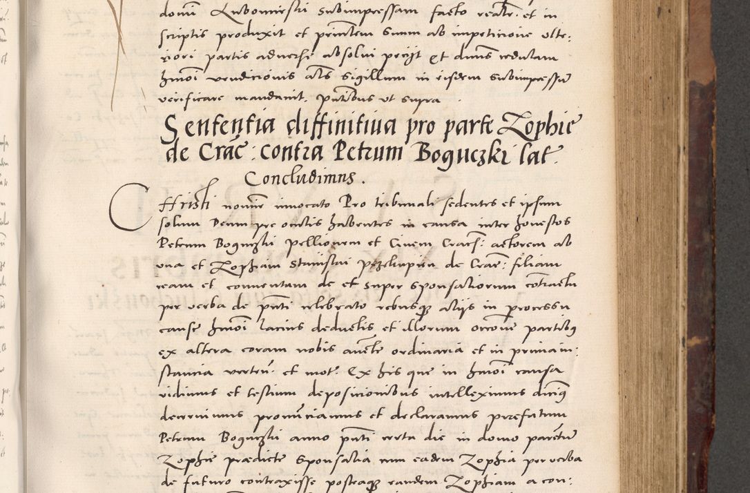 Zdjęcie nr 395 dla obiektu archiwalnego: Acta actorum causarum, sentenciarum tam diffinitivarum quam interloquutoriarum, decretorum, obligationum, quietationum et constitucionum procuratorum coram reverendo domino Bartholomeo Ganthkowski cancellario Gnesnensi, archidiacono et reverendissimi in Christo patris domini Andree Dei gratia episcopi Cracoviensis vicario in spiritualibus generali Cracoviensi ad annum Domini millesimum quingentesimum quingentesimum secundum, cuius indictio decima, pontificatus Julii pape tercii, annus tercius, foeliciter continuantur.