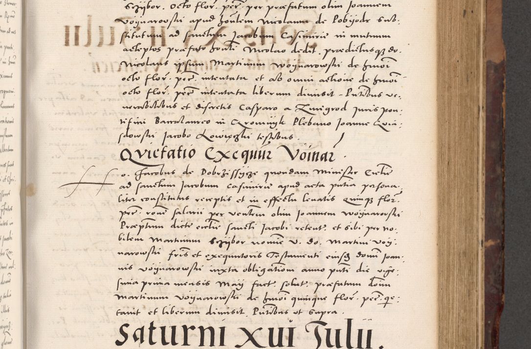Zdjęcie nr 261 dla obiektu archiwalnego: Acta actorum causarum, sentenciarum tam diffinitivarum quam interloquutoriarum, decretorum, obligationum, quietationum et constitucionum procuratorum coram reverendo domino Bartholomeo Ganthkowski cancellario Gnesnensi, archidiacono et reverendissimi in Christo patris domini Andree Dei gratia episcopi Cracoviensis vicario in spiritualibus generali Cracoviensi ad annum Domini millesimum quingentesimum quingentesimum secundum, cuius indictio decima, pontificatus Julii pape tercii, annus tercius, foeliciter continuantur.