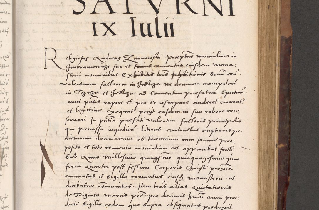 Zdjęcie nr 239 dla obiektu archiwalnego: Acta actorum causarum, sentenciarum tam diffinitivarum quam interloquutoriarum, decretorum, obligationum, quietationum et constitucionum procuratorum coram reverendo domino Bartholomeo Ganthkowski cancellario Gnesnensi, archidiacono et reverendissimi in Christo patris domini Andree Dei gratia episcopi Cracoviensis vicario in spiritualibus generali Cracoviensi ad annum Domini millesimum quingentesimum quingentesimum secundum, cuius indictio decima, pontificatus Julii pape tercii, annus tercius, foeliciter continuantur.
