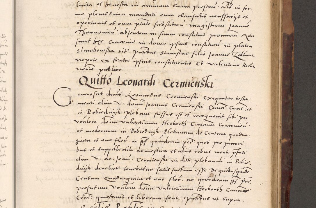 Zdjęcie nr 105 dla obiektu archiwalnego: Acta actorum causarum, sentenciarum tam diffinitivarum quam interloquutoriarum, decretorum, obligationum, quietationum et constitucionum procuratorum coram reverendo domino Bartholomeo Ganthkowski cancellario Gnesnensi, archidiacono et reverendissimi in Christo patris domini Andree Dei gratia episcopi Cracoviensis vicario in spiritualibus generali Cracoviensi ad annum Domini millesimum quingentesimum quingentesimum secundum, cuius indictio decima, pontificatus Julii pape tercii, annus tercius, foeliciter continuantur.