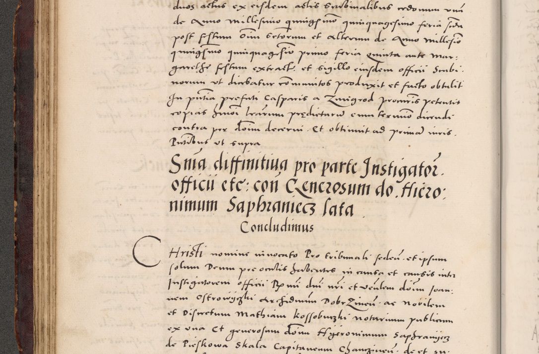Zdjęcie nr 100 dla obiektu archiwalnego: Acta actorum causarum, sentenciarum tam diffinitivarum quam interloquutoriarum, decretorum, obligationum, quietationum et constitucionum procuratorum coram reverendo domino Bartholomeo Ganthkowski cancellario Gnesnensi, archidiacono et reverendissimi in Christo patris domini Andree Dei gratia episcopi Cracoviensis vicario in spiritualibus generali Cracoviensi ad annum Domini millesimum quingentesimum quingentesimum secundum, cuius indictio decima, pontificatus Julii pape tercii, annus tercius, foeliciter continuantur.