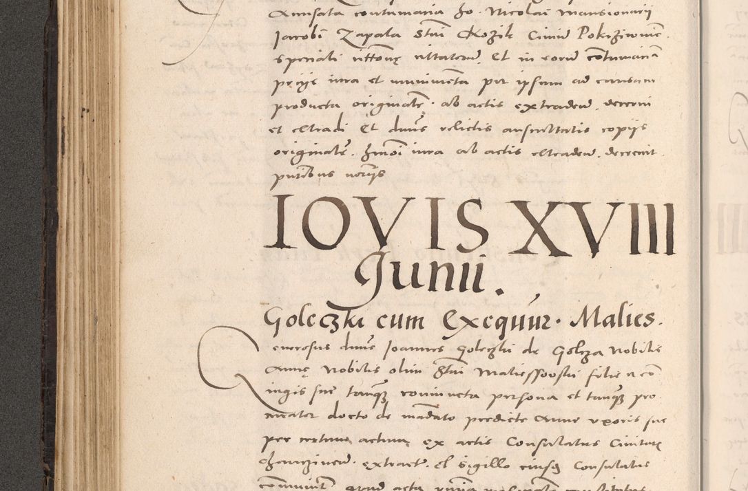 Zdjęcie nr 216 dla obiektu archiwalnego: Acta actorum causarum, sententiarum tam diffinitivarum quam interloquutoriarum, decretorum, obligationum, quietationum et constitutionum procuratorum coram reverendo domino Stanislao Schlomovski praeposito Calissiensi, archidiacono Sandecensi, canonico vicarioque in spiritualibus generali Cracocoviensi ad annum Domini millesimum quingentesimum quinquagesimum sextum, cuius indicatio quatuor decima, pontificatus sanctissimi in Christo patris domini Pauli divina providencia pape quarti anno ipsius