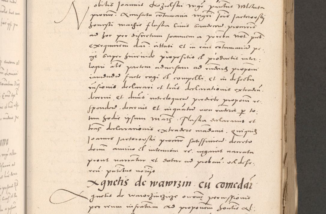 Zdjęcie nr 205 dla obiektu archiwalnego: Acta actorum causarum, sententiarum tam diffinitivarum quam interloquutoriarum, decretorum, obligationum, quietationum et constitutionum procuratorum coram reverendo domino Stanislao Schlomovski praeposito Calissiensi, archidiacono Sandecensi, canonico vicarioque in spiritualibus generali Cracocoviensi ad annum Domini millesimum quingentesimum quinquagesimum sextum, cuius indicatio quatuor decima, pontificatus sanctissimi in Christo patris domini Pauli divina providencia pape quarti anno ipsius
