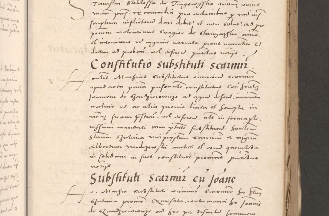 Zdjęcie nr 207 dla obiektu archiwalnego: Acta actorum causarum, sententiarum tam diffinitivarum quam interloquutoriarum, decretorum, obligationum, quietationum et constitutionum procuratorum coram reverendo domino Stanislao Schlomovski praeposito Calissiensi, archidiacono Sandecensi, canonico vicarioque in spiritualibus generali Cracocoviensi ad annum Domini millesimum quingentesimum quinquagesimum sextum, cuius indicatio quatuor decima, pontificatus sanctissimi in Christo patris domini Pauli divina providencia pape quarti anno ipsius