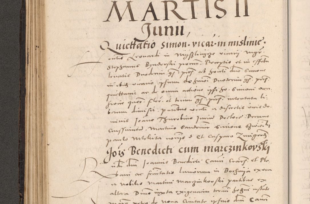 Zdjęcie nr 174 dla obiektu archiwalnego: Acta actorum causarum, sententiarum tam diffinitivarum quam interloquutoriarum, decretorum, obligationum, quietationum et constitutionum procuratorum coram reverendo domino Stanislao Schlomovski praeposito Calissiensi, archidiacono Sandecensi, canonico vicarioque in spiritualibus generali Cracocoviensi ad annum Domini millesimum quingentesimum quinquagesimum sextum, cuius indicatio quatuor decima, pontificatus sanctissimi in Christo patris domini Pauli divina providencia pape quarti anno ipsius