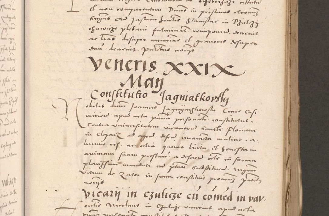 Zdjęcie nr 165 dla obiektu archiwalnego: Acta actorum causarum, sententiarum tam diffinitivarum quam interloquutoriarum, decretorum, obligationum, quietationum et constitutionum procuratorum coram reverendo domino Stanislao Schlomovski praeposito Calissiensi, archidiacono Sandecensi, canonico vicarioque in spiritualibus generali Cracocoviensi ad annum Domini millesimum quingentesimum quinquagesimum sextum, cuius indicatio quatuor decima, pontificatus sanctissimi in Christo patris domini Pauli divina providencia pape quarti anno ipsius