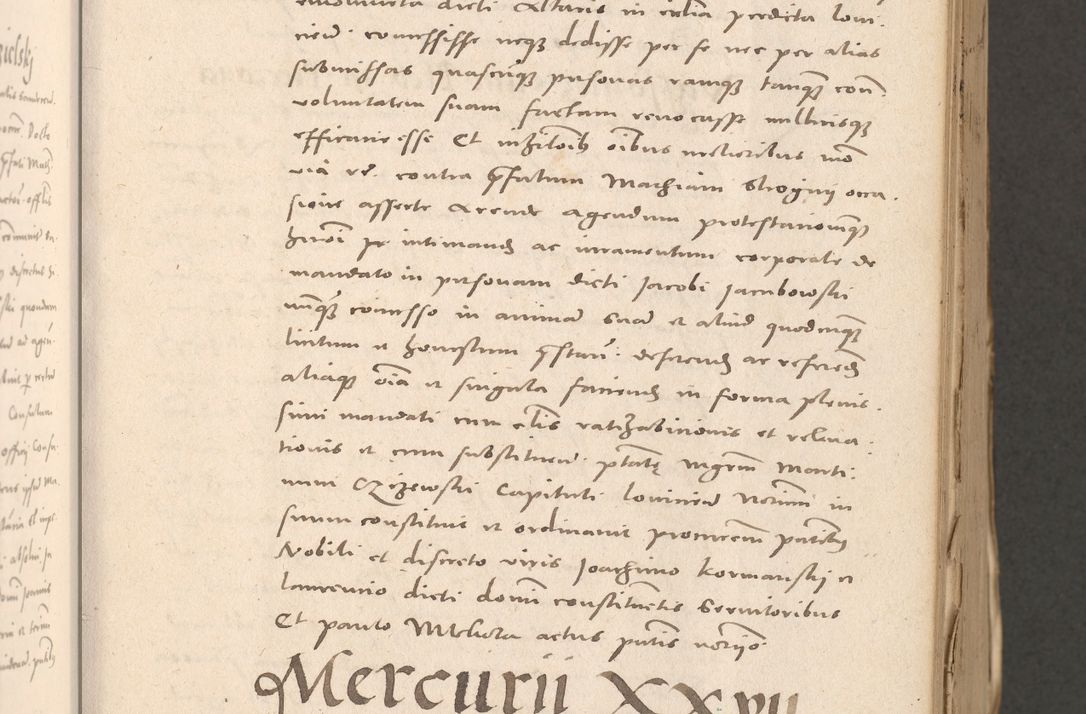 Zdjęcie nr 157 dla obiektu archiwalnego: Acta actorum causarum, sententiarum tam diffinitivarum quam interloquutoriarum, decretorum, obligationum, quietationum et constitutionum procuratorum coram reverendo domino Stanislao Schlomovski praeposito Calissiensi, archidiacono Sandecensi, canonico vicarioque in spiritualibus generali Cracocoviensi ad annum Domini millesimum quingentesimum quinquagesimum sextum, cuius indicatio quatuor decima, pontificatus sanctissimi in Christo patris domini Pauli divina providencia pape quarti anno ipsius