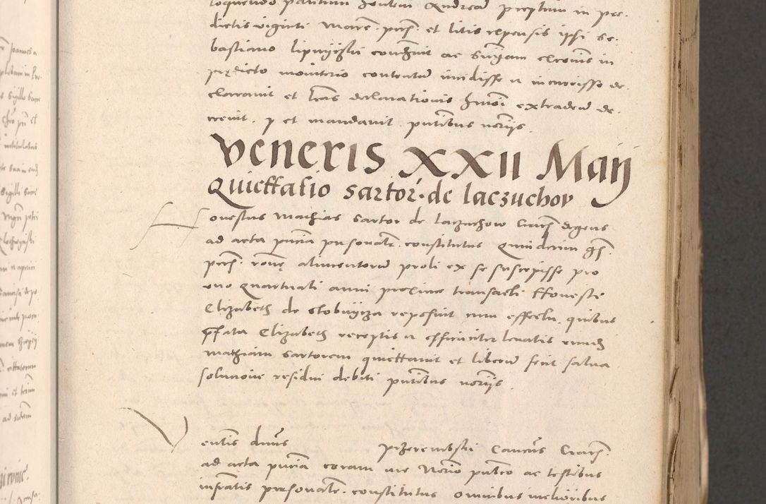 Zdjęcie nr 153 dla obiektu archiwalnego: Acta actorum causarum, sententiarum tam diffinitivarum quam interloquutoriarum, decretorum, obligationum, quietationum et constitutionum procuratorum coram reverendo domino Stanislao Schlomovski praeposito Calissiensi, archidiacono Sandecensi, canonico vicarioque in spiritualibus generali Cracocoviensi ad annum Domini millesimum quingentesimum quinquagesimum sextum, cuius indicatio quatuor decima, pontificatus sanctissimi in Christo patris domini Pauli divina providencia pape quarti anno ipsius