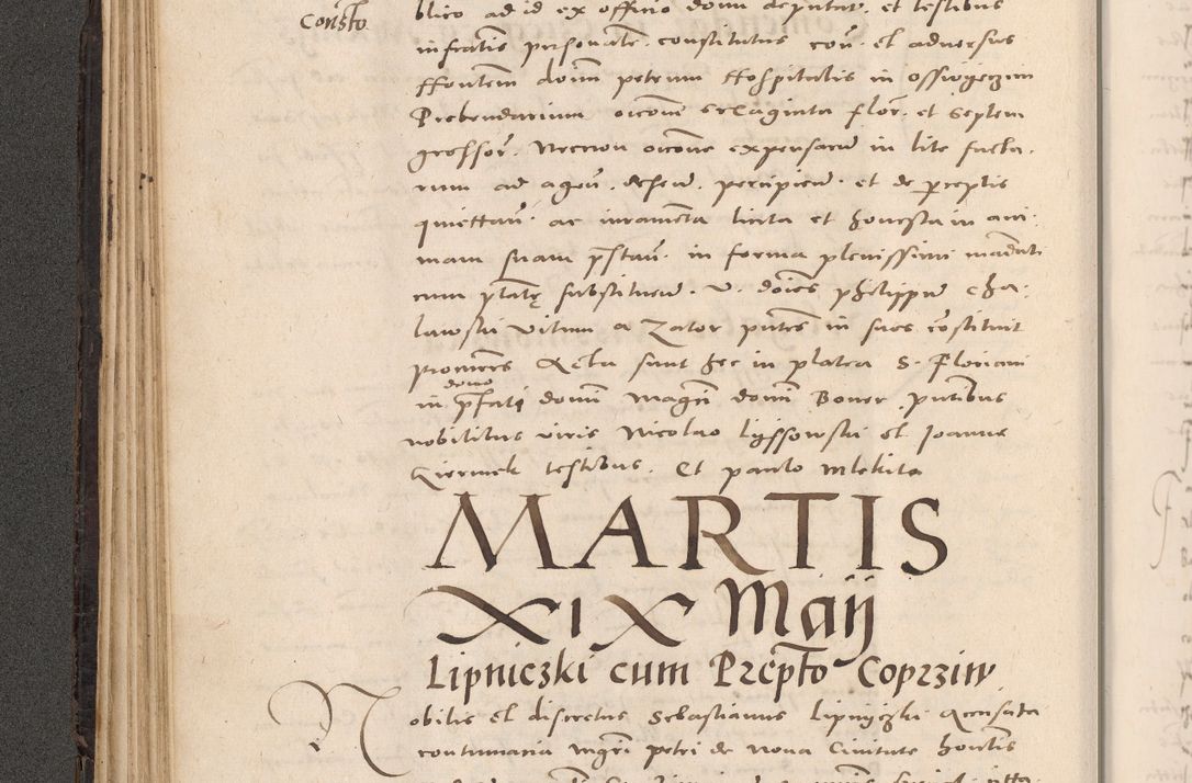 Zdjęcie nr 142 dla obiektu archiwalnego: Acta actorum causarum, sententiarum tam diffinitivarum quam interloquutoriarum, decretorum, obligationum, quietationum et constitutionum procuratorum coram reverendo domino Stanislao Schlomovski praeposito Calissiensi, archidiacono Sandecensi, canonico vicarioque in spiritualibus generali Cracocoviensi ad annum Domini millesimum quingentesimum quinquagesimum sextum, cuius indicatio quatuor decima, pontificatus sanctissimi in Christo patris domini Pauli divina providencia pape quarti anno ipsius