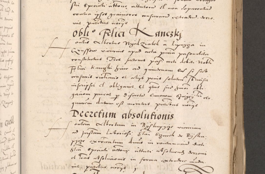 Zdjęcie nr 135 dla obiektu archiwalnego: Acta actorum causarum, sententiarum tam diffinitivarum quam interloquutoriarum, decretorum, obligationum, quietationum et constitutionum procuratorum coram reverendo domino Stanislao Schlomovski praeposito Calissiensi, archidiacono Sandecensi, canonico vicarioque in spiritualibus generali Cracocoviensi ad annum Domini millesimum quingentesimum quinquagesimum sextum, cuius indicatio quatuor decima, pontificatus sanctissimi in Christo patris domini Pauli divina providencia pape quarti anno ipsius