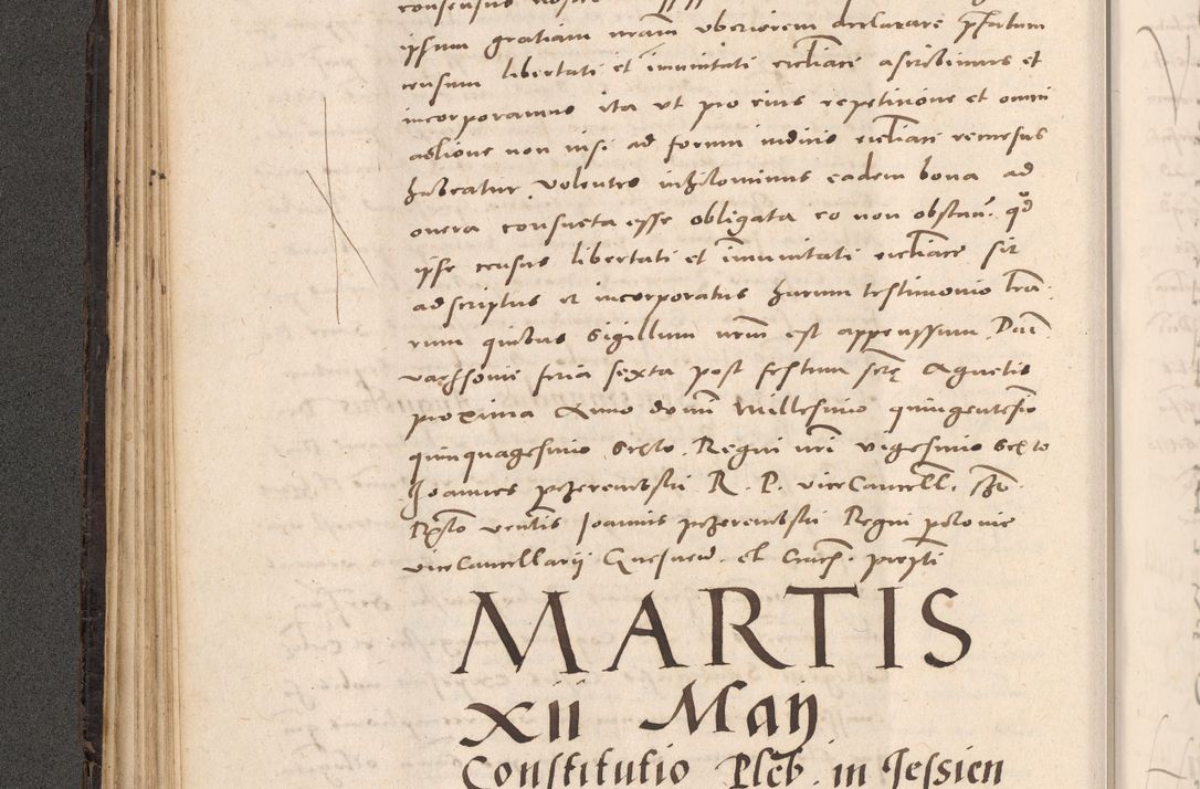 Zdjęcie nr 132 dla obiektu archiwalnego: Acta actorum causarum, sententiarum tam diffinitivarum quam interloquutoriarum, decretorum, obligationum, quietationum et constitutionum procuratorum coram reverendo domino Stanislao Schlomovski praeposito Calissiensi, archidiacono Sandecensi, canonico vicarioque in spiritualibus generali Cracocoviensi ad annum Domini millesimum quingentesimum quinquagesimum sextum, cuius indicatio quatuor decima, pontificatus sanctissimi in Christo patris domini Pauli divina providencia pape quarti anno ipsius