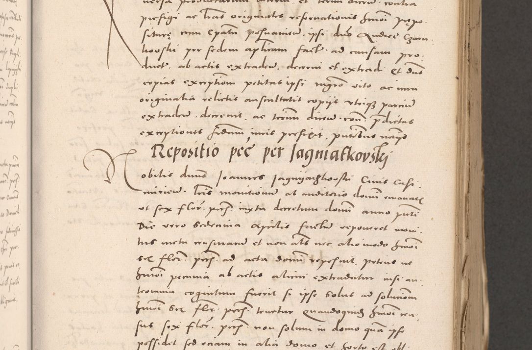 Zdjęcie nr 115 dla obiektu archiwalnego: Acta actorum causarum, sententiarum tam diffinitivarum quam interloquutoriarum, decretorum, obligationum, quietationum et constitutionum procuratorum coram reverendo domino Stanislao Schlomovski praeposito Calissiensi, archidiacono Sandecensi, canonico vicarioque in spiritualibus generali Cracocoviensi ad annum Domini millesimum quingentesimum quinquagesimum sextum, cuius indicatio quatuor decima, pontificatus sanctissimi in Christo patris domini Pauli divina providencia pape quarti anno ipsius