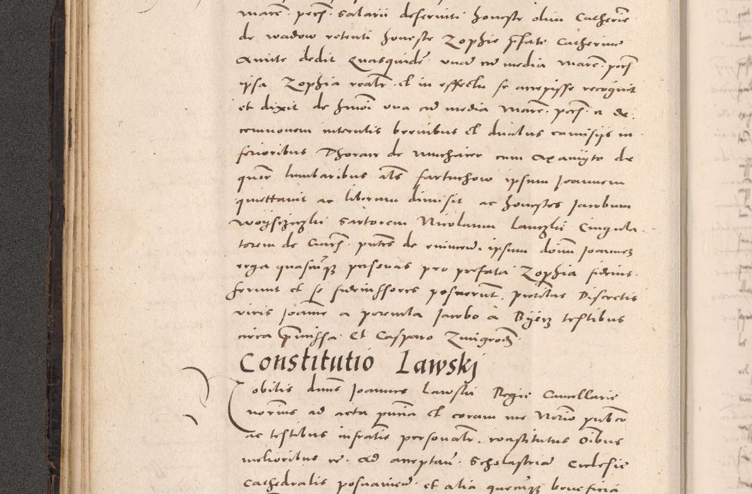 Zdjęcie nr 90 dla obiektu archiwalnego: Acta actorum causarum, sententiarum tam diffinitivarum quam interloquutoriarum, decretorum, obligationum, quietationum et constitutionum procuratorum coram reverendo domino Stanislao Schlomovski praeposito Calissiensi, archidiacono Sandecensi, canonico vicarioque in spiritualibus generali Cracocoviensi ad annum Domini millesimum quingentesimum quinquagesimum sextum, cuius indicatio quatuor decima, pontificatus sanctissimi in Christo patris domini Pauli divina providencia pape quarti anno ipsius