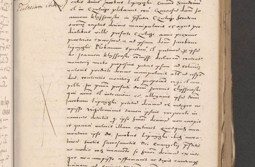 Zdjęcie nr 85 dla obiektu archiwalnego: Acta actorum causarum, sententiarum tam diffinitivarum quam interloquutoriarum, decretorum, obligationum, quietationum et constitutionum procuratorum coram reverendo domino Stanislao Schlomovski praeposito Calissiensi, archidiacono Sandecensi, canonico vicarioque in spiritualibus generali Cracocoviensi ad annum Domini millesimum quingentesimum quinquagesimum sextum, cuius indicatio quatuor decima, pontificatus sanctissimi in Christo patris domini Pauli divina providencia pape quarti anno ipsius