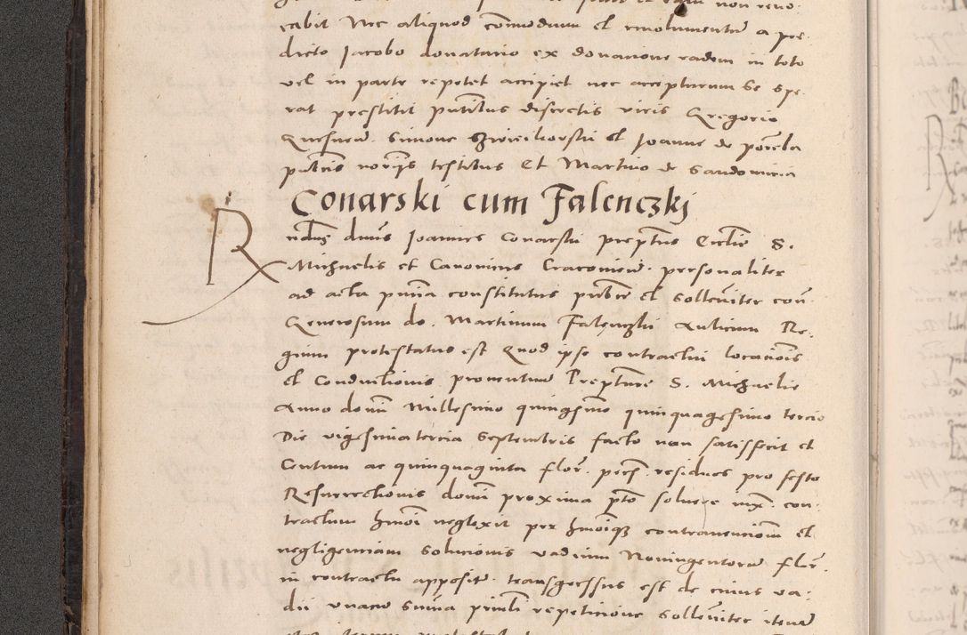 Zdjęcie nr 62 dla obiektu archiwalnego: Acta actorum causarum, sententiarum tam diffinitivarum quam interloquutoriarum, decretorum, obligationum, quietationum et constitutionum procuratorum coram reverendo domino Stanislao Schlomovski praeposito Calissiensi, archidiacono Sandecensi, canonico vicarioque in spiritualibus generali Cracocoviensi ad annum Domini millesimum quingentesimum quinquagesimum sextum, cuius indicatio quatuor decima, pontificatus sanctissimi in Christo patris domini Pauli divina providencia pape quarti anno ipsius