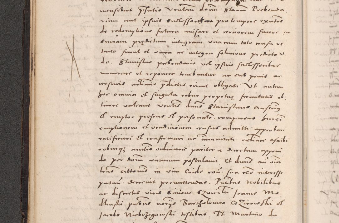 Zdjęcie nr 48 dla obiektu archiwalnego: Acta actorum causarum, sententiarum tam diffinitivarum quam interloquutoriarum, decretorum, obligationum, quietationum et constitutionum procuratorum coram reverendo domino Stanislao Schlomovski praeposito Calissiensi, archidiacono Sandecensi, canonico vicarioque in spiritualibus generali Cracocoviensi ad annum Domini millesimum quingentesimum quinquagesimum sextum, cuius indicatio quatuor decima, pontificatus sanctissimi in Christo patris domini Pauli divina providencia pape quarti anno ipsius