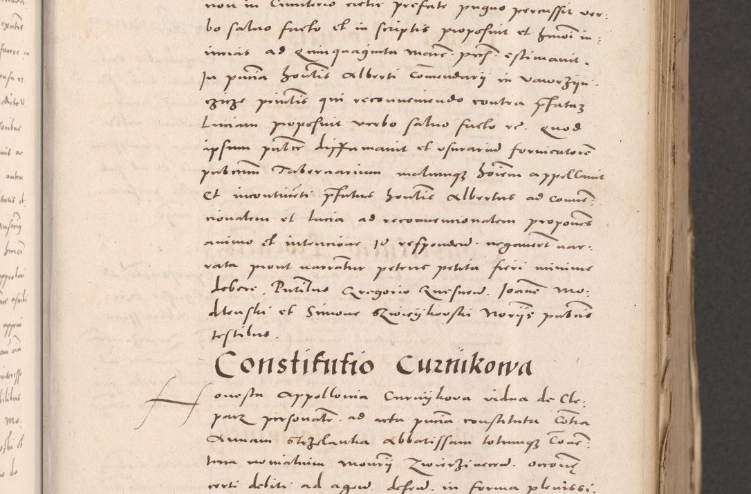 Zdjęcie nr 49 dla obiektu archiwalnego: Acta actorum causarum, sententiarum tam diffinitivarum quam interloquutoriarum, decretorum, obligationum, quietationum et constitutionum procuratorum coram reverendo domino Stanislao Schlomovski praeposito Calissiensi, archidiacono Sandecensi, canonico vicarioque in spiritualibus generali Cracocoviensi ad annum Domini millesimum quingentesimum quinquagesimum sextum, cuius indicatio quatuor decima, pontificatus sanctissimi in Christo patris domini Pauli divina providencia pape quarti anno ipsius