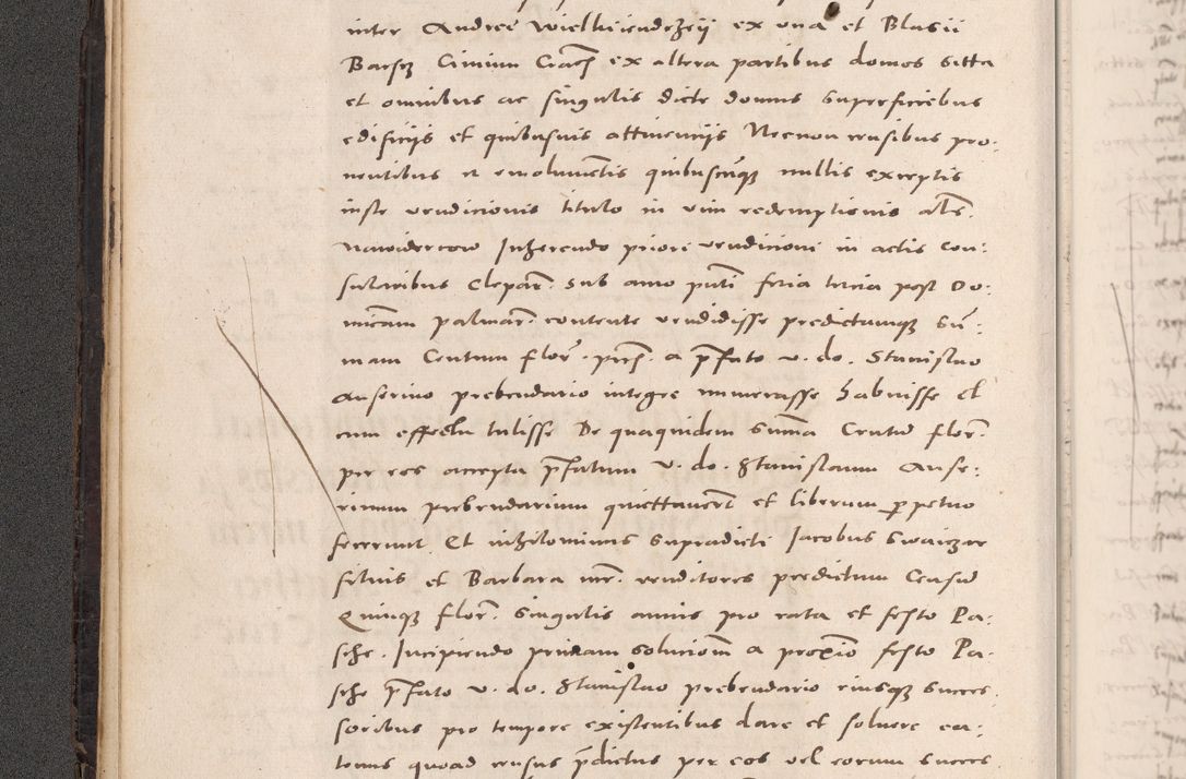 Zdjęcie nr 46 dla obiektu archiwalnego: Acta actorum causarum, sententiarum tam diffinitivarum quam interloquutoriarum, decretorum, obligationum, quietationum et constitutionum procuratorum coram reverendo domino Stanislao Schlomovski praeposito Calissiensi, archidiacono Sandecensi, canonico vicarioque in spiritualibus generali Cracocoviensi ad annum Domini millesimum quingentesimum quinquagesimum sextum, cuius indicatio quatuor decima, pontificatus sanctissimi in Christo patris domini Pauli divina providencia pape quarti anno ipsius