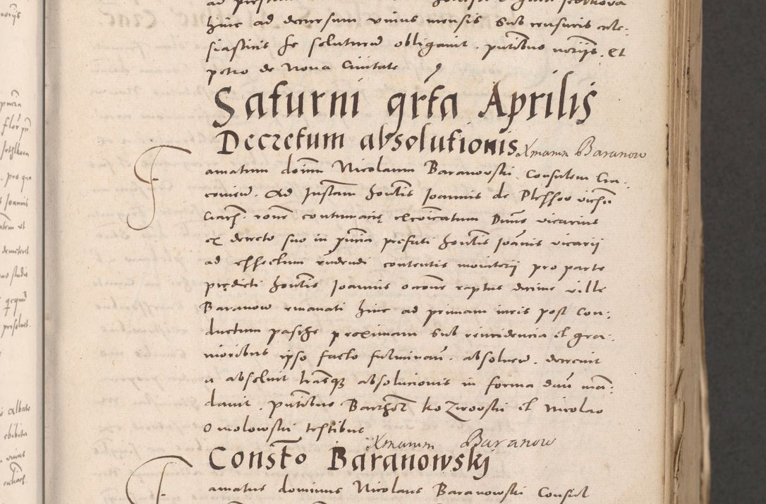 Zdjęcie nr 37 dla obiektu archiwalnego: Acta actorum causarum, sententiarum tam diffinitivarum quam interloquutoriarum, decretorum, obligationum, quietationum et constitutionum procuratorum coram reverendo domino Stanislao Schlomovski praeposito Calissiensi, archidiacono Sandecensi, canonico vicarioque in spiritualibus generali Cracocoviensi ad annum Domini millesimum quingentesimum quinquagesimum sextum, cuius indicatio quatuor decima, pontificatus sanctissimi in Christo patris domini Pauli divina providencia pape quarti anno ipsius