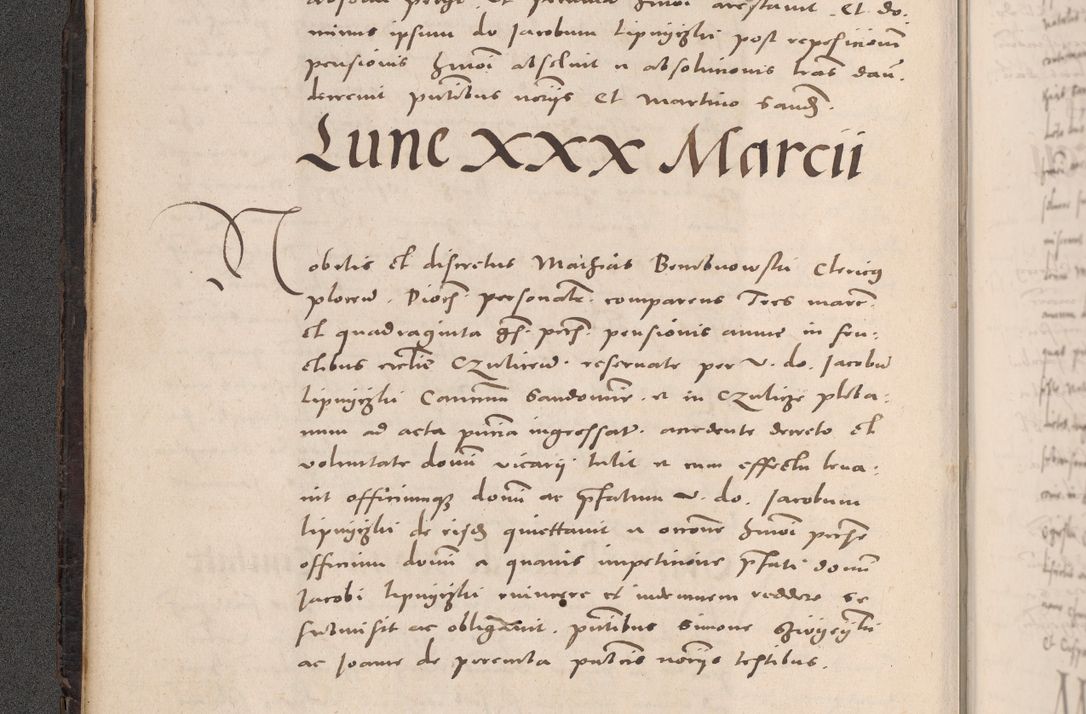Zdjęcie nr 32 dla obiektu archiwalnego: Acta actorum causarum, sententiarum tam diffinitivarum quam interloquutoriarum, decretorum, obligationum, quietationum et constitutionum procuratorum coram reverendo domino Stanislao Schlomovski praeposito Calissiensi, archidiacono Sandecensi, canonico vicarioque in spiritualibus generali Cracocoviensi ad annum Domini millesimum quingentesimum quinquagesimum sextum, cuius indicatio quatuor decima, pontificatus sanctissimi in Christo patris domini Pauli divina providencia pape quarti anno ipsius