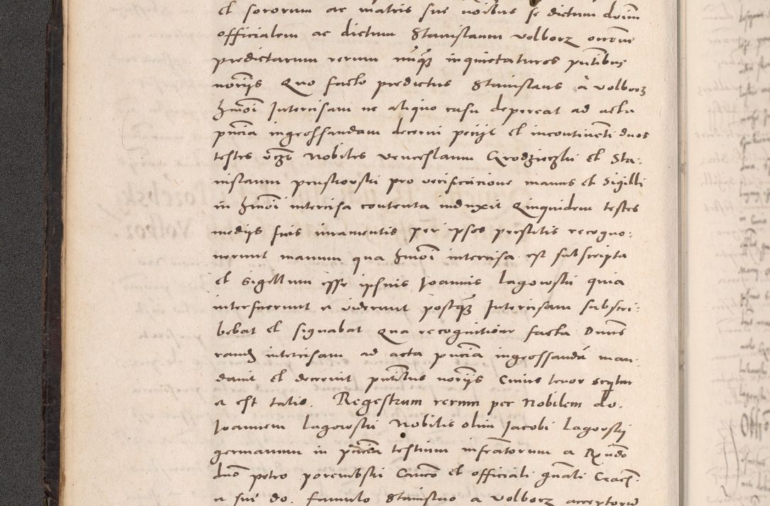 Zdjęcie nr 30 dla obiektu archiwalnego: Acta actorum causarum, sententiarum tam diffinitivarum quam interloquutoriarum, decretorum, obligationum, quietationum et constitutionum procuratorum coram reverendo domino Stanislao Schlomovski praeposito Calissiensi, archidiacono Sandecensi, canonico vicarioque in spiritualibus generali Cracocoviensi ad annum Domini millesimum quingentesimum quinquagesimum sextum, cuius indicatio quatuor decima, pontificatus sanctissimi in Christo patris domini Pauli divina providencia pape quarti anno ipsius
