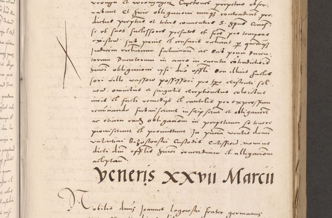 Zdjęcie nr 25 dla obiektu archiwalnego: Acta actorum causarum, sententiarum tam diffinitivarum quam interloquutoriarum, decretorum, obligationum, quietationum et constitutionum procuratorum coram reverendo domino Stanislao Schlomovski praeposito Calissiensi, archidiacono Sandecensi, canonico vicarioque in spiritualibus generali Cracocoviensi ad annum Domini millesimum quingentesimum quinquagesimum sextum, cuius indicatio quatuor decima, pontificatus sanctissimi in Christo patris domini Pauli divina providencia pape quarti anno ipsius