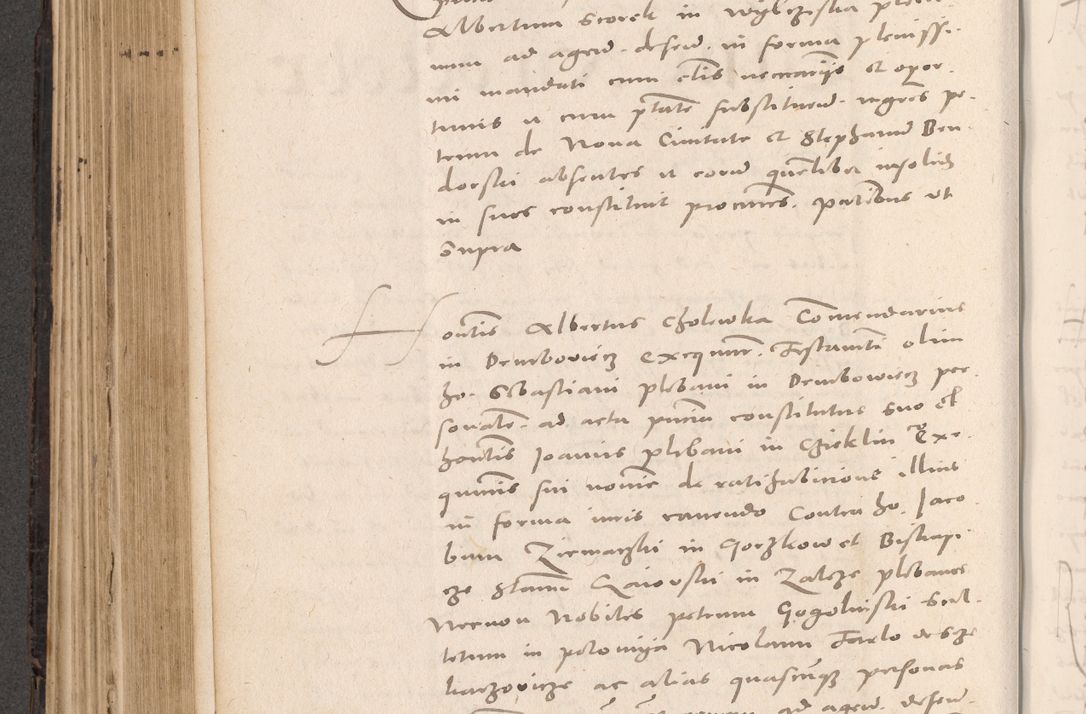 Zdjęcie nr 416 dla obiektu archiwalnego: Acta actorum causarum, sententiarum tam diffinitivarum quam interloquutoriarum, decretorum, obligationum, quietationum et constitutionum procuratorum coram reverendo domino Stanislao Schlomovski praeposito Calissiensi, archidiacono Sandecensi, canonico vicarioque in spiritualibus generali Cracocoviensi ad annum Domini millesimum quingentesimum quinquagesimum sextum, cuius indicatio quatuor decima, pontificatus sanctissimi in Christo patris domini Pauli divina providencia pape quarti anno ipsius