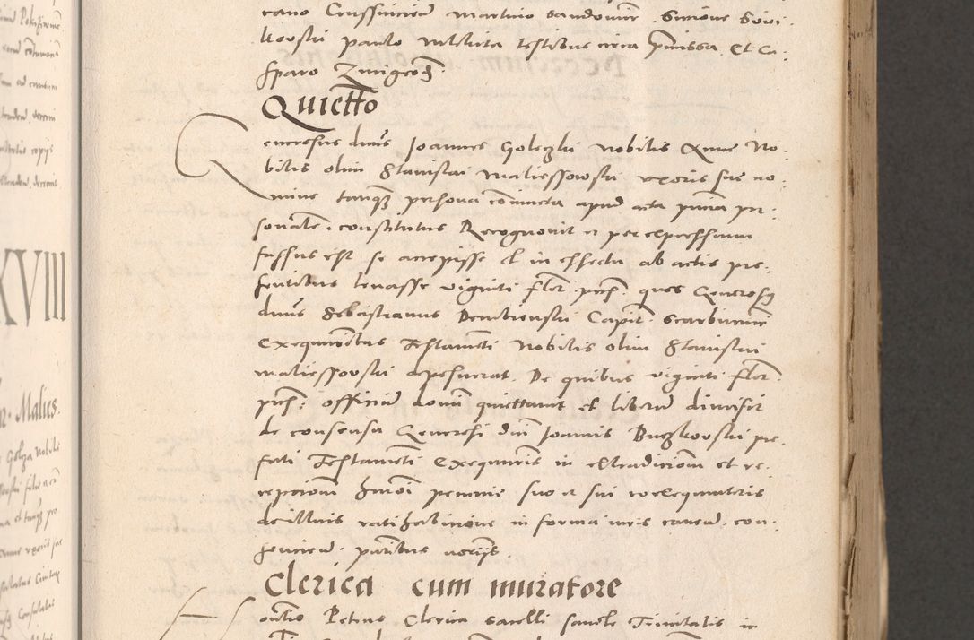 Zdjęcie nr 217 dla obiektu archiwalnego: Acta actorum causarum, sententiarum tam diffinitivarum quam interloquutoriarum, decretorum, obligationum, quietationum et constitutionum procuratorum coram reverendo domino Stanislao Schlomovski praeposito Calissiensi, archidiacono Sandecensi, canonico vicarioque in spiritualibus generali Cracocoviensi ad annum Domini millesimum quingentesimum quinquagesimum sextum, cuius indicatio quatuor decima, pontificatus sanctissimi in Christo patris domini Pauli divina providencia pape quarti anno ipsius