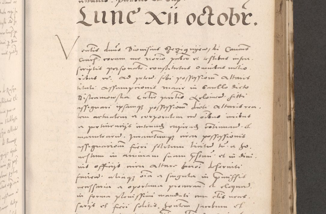 Zdjęcie nr 415 dla obiektu archiwalnego: Acta actorum causarum, sententiarum tam diffinitivarum quam interloquutoriarum, decretorum, obligationum, quietationum et constitutionum procuratorum coram reverendo domino Stanislao Schlomovski praeposito Calissiensi, archidiacono Sandecensi, canonico vicarioque in spiritualibus generali Cracocoviensi ad annum Domini millesimum quingentesimum quinquagesimum sextum, cuius indicatio quatuor decima, pontificatus sanctissimi in Christo patris domini Pauli divina providencia pape quarti anno ipsius