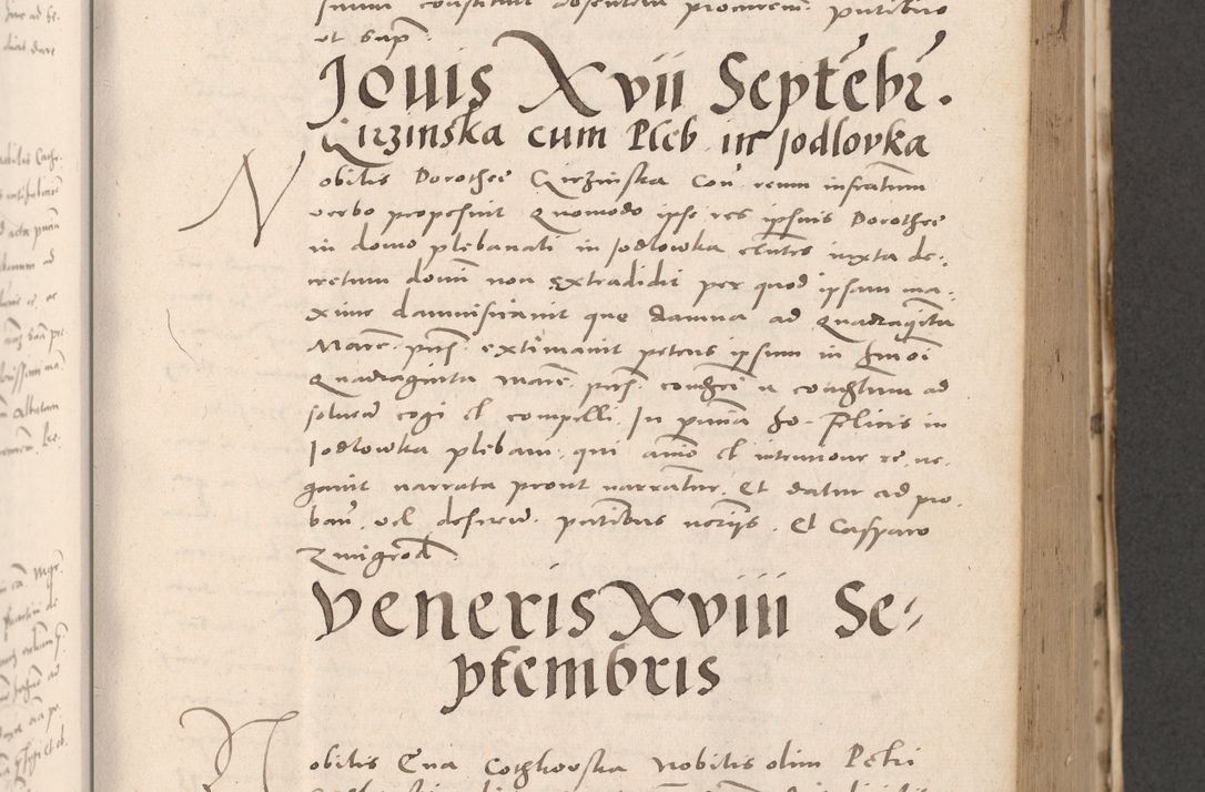 Zdjęcie nr 353 dla obiektu archiwalnego: Acta actorum causarum, sententiarum tam diffinitivarum quam interloquutoriarum, decretorum, obligationum, quietationum et constitutionum procuratorum coram reverendo domino Stanislao Schlomovski praeposito Calissiensi, archidiacono Sandecensi, canonico vicarioque in spiritualibus generali Cracocoviensi ad annum Domini millesimum quingentesimum quinquagesimum sextum, cuius indicatio quatuor decima, pontificatus sanctissimi in Christo patris domini Pauli divina providencia pape quarti anno ipsius