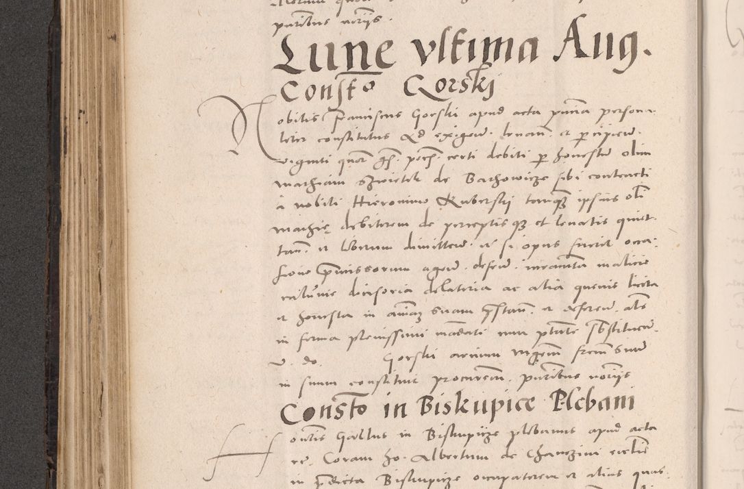 Zdjęcie nr 320 dla obiektu archiwalnego: Acta actorum causarum, sententiarum tam diffinitivarum quam interloquutoriarum, decretorum, obligationum, quietationum et constitutionum procuratorum coram reverendo domino Stanislao Schlomovski praeposito Calissiensi, archidiacono Sandecensi, canonico vicarioque in spiritualibus generali Cracocoviensi ad annum Domini millesimum quingentesimum quinquagesimum sextum, cuius indicatio quatuor decima, pontificatus sanctissimi in Christo patris domini Pauli divina providencia pape quarti anno ipsius