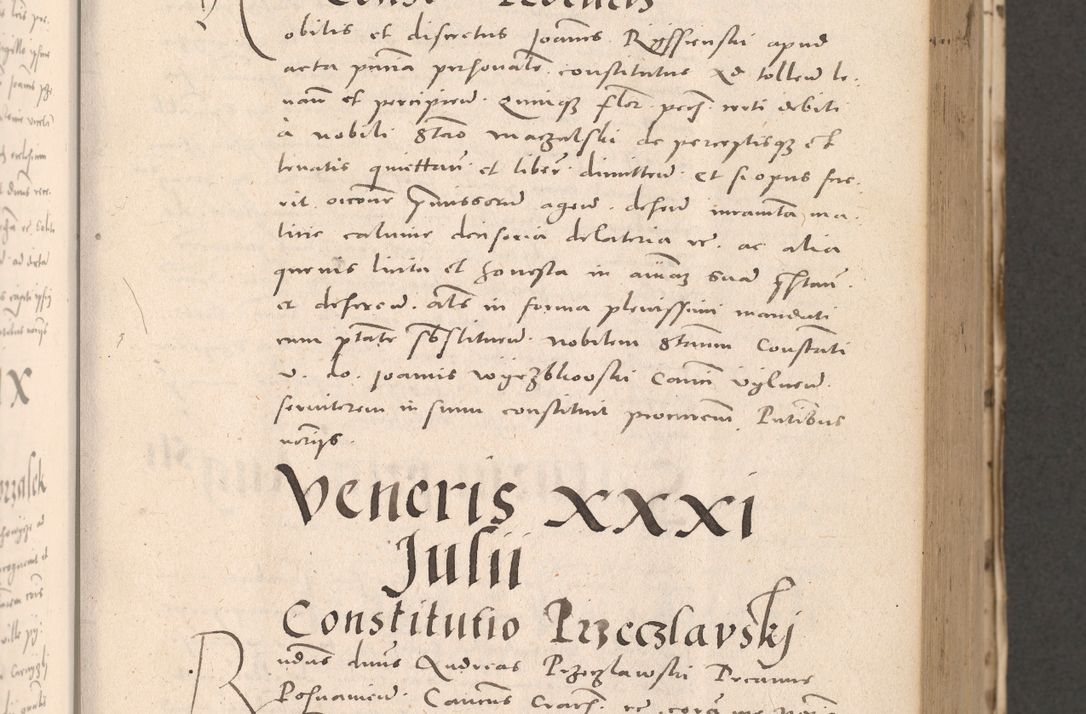 Zdjęcie nr 285 dla obiektu archiwalnego: Acta actorum causarum, sententiarum tam diffinitivarum quam interloquutoriarum, decretorum, obligationum, quietationum et constitutionum procuratorum coram reverendo domino Stanislao Schlomovski praeposito Calissiensi, archidiacono Sandecensi, canonico vicarioque in spiritualibus generali Cracocoviensi ad annum Domini millesimum quingentesimum quinquagesimum sextum, cuius indicatio quatuor decima, pontificatus sanctissimi in Christo patris domini Pauli divina providencia pape quarti anno ipsius