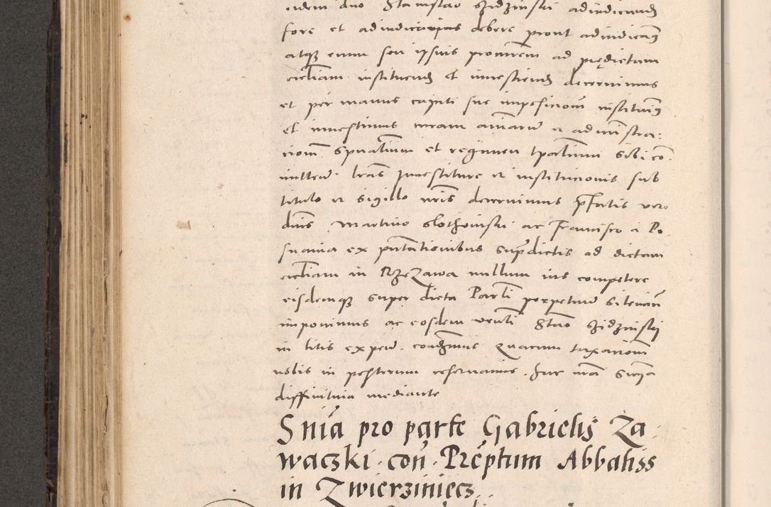 Zdjęcie nr 272 dla obiektu archiwalnego: Acta actorum causarum, sententiarum tam diffinitivarum quam interloquutoriarum, decretorum, obligationum, quietationum et constitutionum procuratorum coram reverendo domino Stanislao Schlomovski praeposito Calissiensi, archidiacono Sandecensi, canonico vicarioque in spiritualibus generali Cracocoviensi ad annum Domini millesimum quingentesimum quinquagesimum sextum, cuius indicatio quatuor decima, pontificatus sanctissimi in Christo patris domini Pauli divina providencia pape quarti anno ipsius