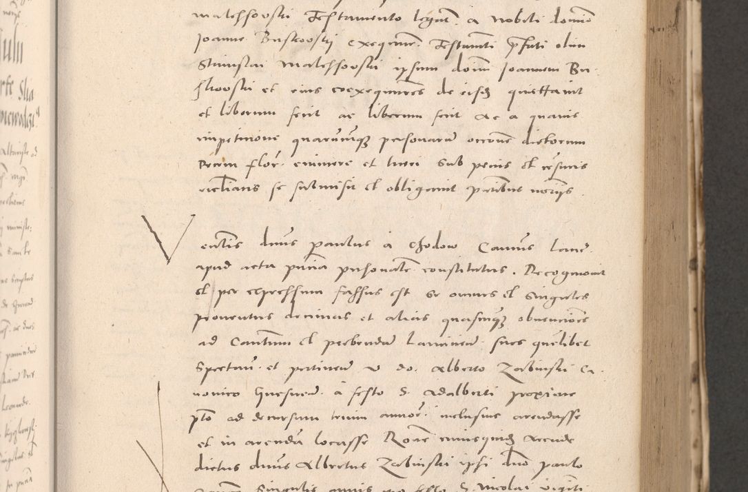 Zdjęcie nr 261 dla obiektu archiwalnego: Acta actorum causarum, sententiarum tam diffinitivarum quam interloquutoriarum, decretorum, obligationum, quietationum et constitutionum procuratorum coram reverendo domino Stanislao Schlomovski praeposito Calissiensi, archidiacono Sandecensi, canonico vicarioque in spiritualibus generali Cracocoviensi ad annum Domini millesimum quingentesimum quinquagesimum sextum, cuius indicatio quatuor decima, pontificatus sanctissimi in Christo patris domini Pauli divina providencia pape quarti anno ipsius