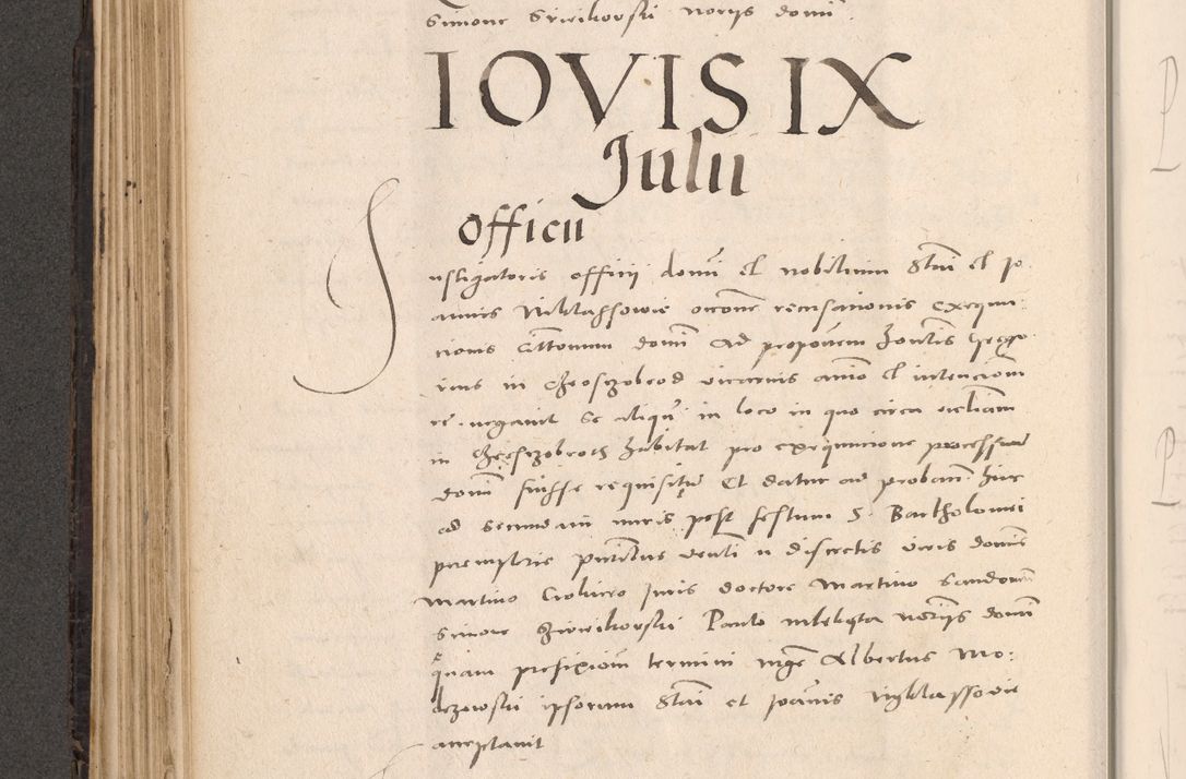 Zdjęcie nr 262 dla obiektu archiwalnego: Acta actorum causarum, sententiarum tam diffinitivarum quam interloquutoriarum, decretorum, obligationum, quietationum et constitutionum procuratorum coram reverendo domino Stanislao Schlomovski praeposito Calissiensi, archidiacono Sandecensi, canonico vicarioque in spiritualibus generali Cracocoviensi ad annum Domini millesimum quingentesimum quinquagesimum sextum, cuius indicatio quatuor decima, pontificatus sanctissimi in Christo patris domini Pauli divina providencia pape quarti anno ipsius