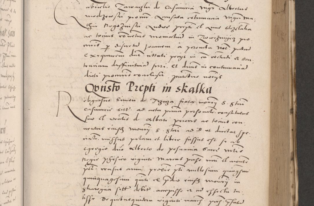 Zdjęcie nr 253 dla obiektu archiwalnego: Acta actorum causarum, sententiarum tam diffinitivarum quam interloquutoriarum, decretorum, obligationum, quietationum et constitutionum procuratorum coram reverendo domino Stanislao Schlomovski praeposito Calissiensi, archidiacono Sandecensi, canonico vicarioque in spiritualibus generali Cracocoviensi ad annum Domini millesimum quingentesimum quinquagesimum sextum, cuius indicatio quatuor decima, pontificatus sanctissimi in Christo patris domini Pauli divina providencia pape quarti anno ipsius