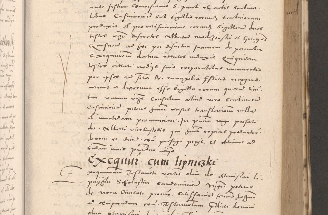 Zdjęcie nr 257 dla obiektu archiwalnego: Acta actorum causarum, sententiarum tam diffinitivarum quam interloquutoriarum, decretorum, obligationum, quietationum et constitutionum procuratorum coram reverendo domino Stanislao Schlomovski praeposito Calissiensi, archidiacono Sandecensi, canonico vicarioque in spiritualibus generali Cracocoviensi ad annum Domini millesimum quingentesimum quinquagesimum sextum, cuius indicatio quatuor decima, pontificatus sanctissimi in Christo patris domini Pauli divina providencia pape quarti anno ipsius