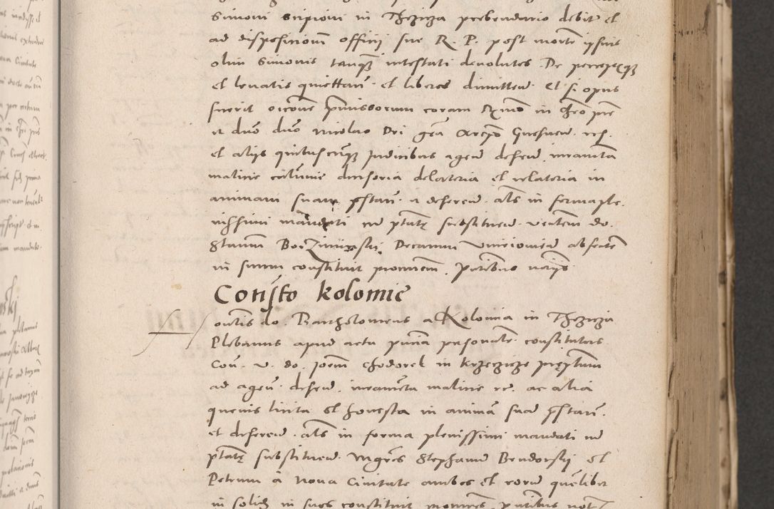 Zdjęcie nr 237 dla obiektu archiwalnego: Acta actorum causarum, sententiarum tam diffinitivarum quam interloquutoriarum, decretorum, obligationum, quietationum et constitutionum procuratorum coram reverendo domino Stanislao Schlomovski praeposito Calissiensi, archidiacono Sandecensi, canonico vicarioque in spiritualibus generali Cracocoviensi ad annum Domini millesimum quingentesimum quinquagesimum sextum, cuius indicatio quatuor decima, pontificatus sanctissimi in Christo patris domini Pauli divina providencia pape quarti anno ipsius