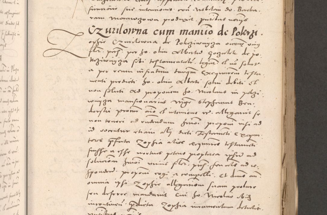 Zdjęcie nr 225 dla obiektu archiwalnego: Acta actorum causarum, sententiarum tam diffinitivarum quam interloquutoriarum, decretorum, obligationum, quietationum et constitutionum procuratorum coram reverendo domino Stanislao Schlomovski praeposito Calissiensi, archidiacono Sandecensi, canonico vicarioque in spiritualibus generali Cracocoviensi ad annum Domini millesimum quingentesimum quinquagesimum sextum, cuius indicatio quatuor decima, pontificatus sanctissimi in Christo patris domini Pauli divina providencia pape quarti anno ipsius