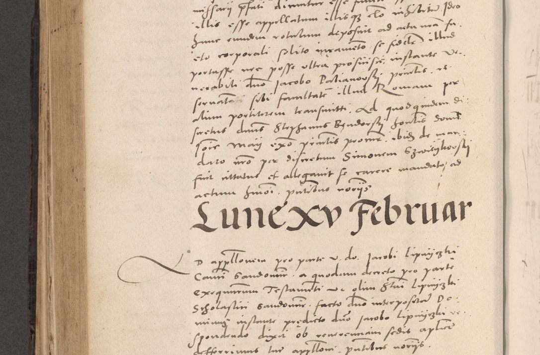 Zdjęcie nr 596 dla obiektu archiwalnego: Acta actorum causarum, sententiarum tam diffinitivarum quam interloquutoriarum, decretorum, obligationum, quietationum et constitutionum procuratorum coram reverendo domino Stanislao Schlomovski praeposito Calissiensi, archidiacono Sandecensi, canonico vicarioque in spiritualibus generali Cracocoviensi ad annum Domini millesimum quingentesimum quinquagesimum sextum, cuius indicatio quatuor decima, pontificatus sanctissimi in Christo patris domini Pauli divina providencia pape quarti anno ipsius