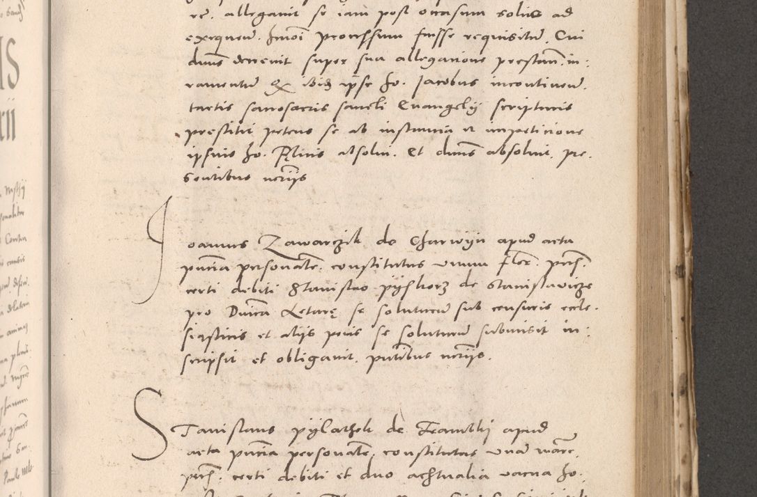 Zdjęcie nr 599 dla obiektu archiwalnego: Acta actorum causarum, sententiarum tam diffinitivarum quam interloquutoriarum, decretorum, obligationum, quietationum et constitutionum procuratorum coram reverendo domino Stanislao Schlomovski praeposito Calissiensi, archidiacono Sandecensi, canonico vicarioque in spiritualibus generali Cracocoviensi ad annum Domini millesimum quingentesimum quinquagesimum sextum, cuius indicatio quatuor decima, pontificatus sanctissimi in Christo patris domini Pauli divina providencia pape quarti anno ipsius