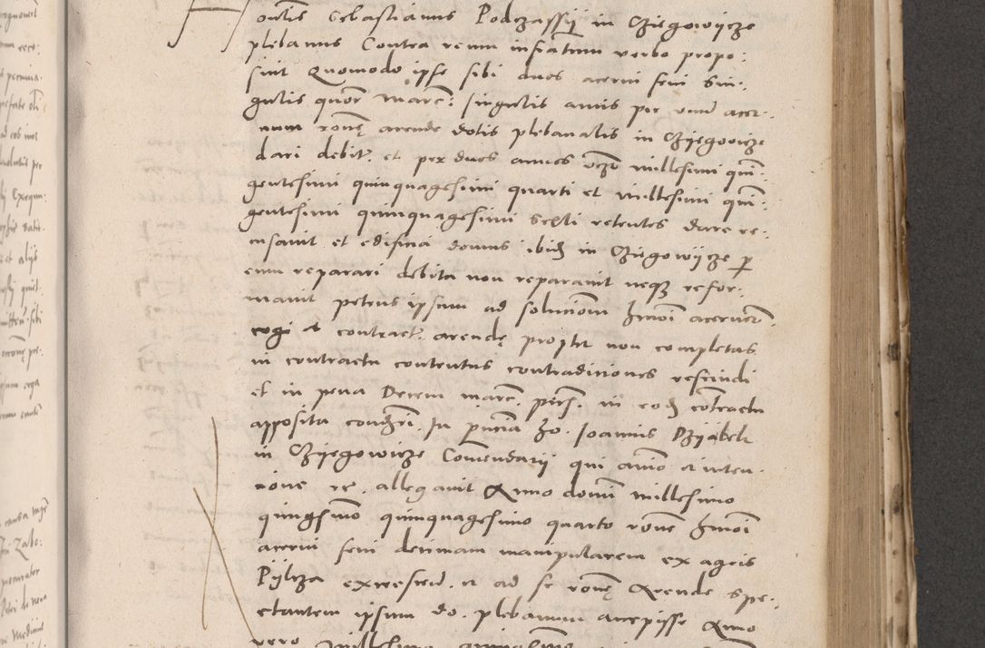 Zdjęcie nr 583 dla obiektu archiwalnego: Acta actorum causarum, sententiarum tam diffinitivarum quam interloquutoriarum, decretorum, obligationum, quietationum et constitutionum procuratorum coram reverendo domino Stanislao Schlomovski praeposito Calissiensi, archidiacono Sandecensi, canonico vicarioque in spiritualibus generali Cracocoviensi ad annum Domini millesimum quingentesimum quinquagesimum sextum, cuius indicatio quatuor decima, pontificatus sanctissimi in Christo patris domini Pauli divina providencia pape quarti anno ipsius